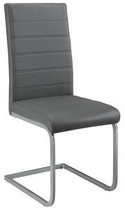 Konzolová stolička Vegas sada 4 kusov zo syntetickej kože v sivej farbe