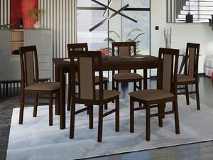 Rozkladací stôl so 6 stoličkami - AL34, Morenie: orech, Poťahové látky: Hygge D91 Mirjan24 5903211269714