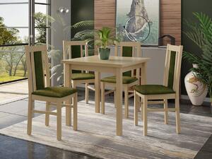 Stôl so 4 stoličkami Arnold (Sonoma + olivová). Vlastná spoľahlivá doprava až k Vám domov. 1070525