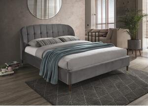Čalúnená posteľ LIGURIA VELVET 160 x 200 cm farba sivá/hnedá