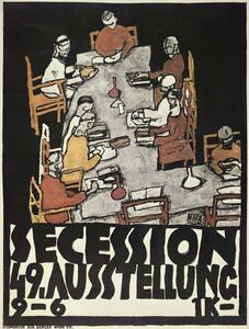 Obrazová reprodukcia Poster for the Vienna Secession, 49th Exhibition, Die Freunde, Egon Schiele