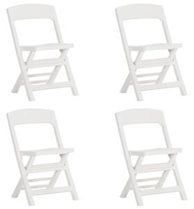 Skladacie záhradné stoličky 4 ks PP biele