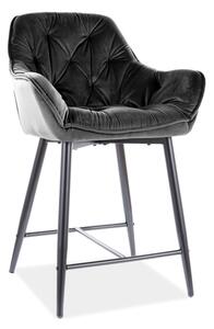 Barová stolička CHERRY H-2 VELVET čierny rám/čierny BLUVEL 19