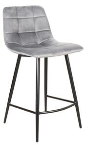 Barová stolička MILA H-2 VELVET čierny rám/sivá BLUVEL 14