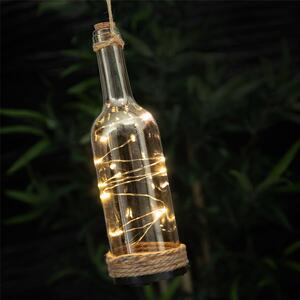 Sklenená dekoračná fľaša s LED svetlami