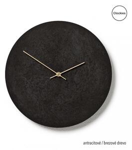 Dizajnové betónové hodiny Clockies Elements 30 antracitové/breza