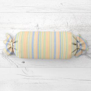 Biante Vankúš valec bonbon Sandra SA-734 Pastelovo farebné pásiky 15x40 cm