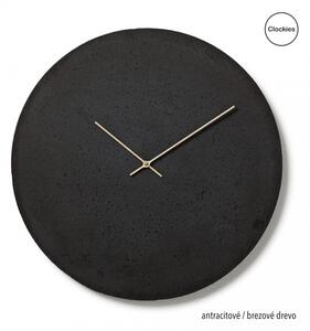 Originálne nástenné hodiny z betónu Clockies Elements 50 antracitové/breza