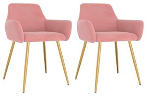 Jedálenské stoličky 2 ks, ružové, zamatové