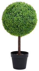 Umelý krušpán v tvare gule s kvetináčom zelený 71 cm