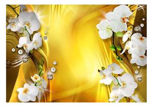 Fototapeta orchidea na zlatom podklade - Orchid in Gold - 100x70