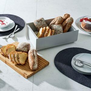 Dizajnový chlebník Mattina od Alessi svetlo šedá