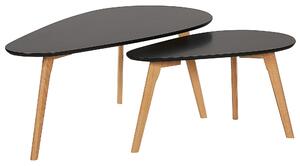 Sada 2 konferenčných stolíkov sivá stolová doska drevené nohy škandinávsky minimalistický štýl