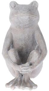Záhradná figúrka z polistone Frog2, 31 cm, sivá