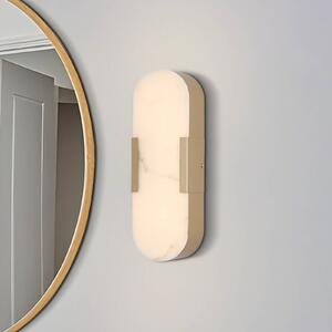 LED kúpeľňové nástenné svetlo Opaline výška 35 cm zlatá farba kov/živica, Mosadz / zlato, Kúpeľňa, kov