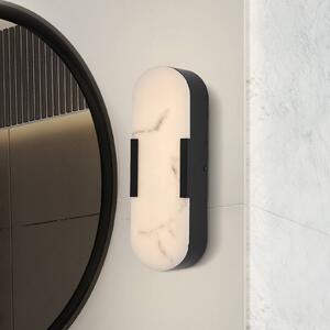 LED nástenné svetlo do kúpeľne Opaline, výška 35 cm, čierna, kov/živica, Čierna, Kúpeľňa, kov