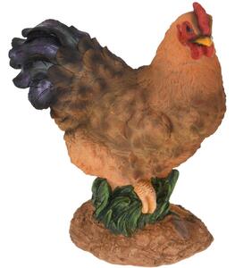 Záhradná figúrka z polistone Hen, 27 cm, viacfarebná