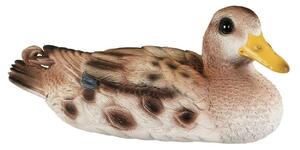 Záhradná figúrka z polyresinu Duck, 10x23,5 cm, hnedá