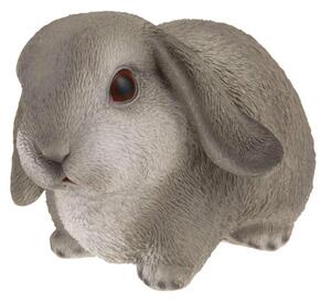 Záhradná figúrka z polyresinu Bunny, 16 cm, sivá
