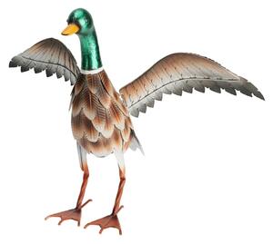Záhradná kovová figúrka Duck, 40x41 cm, hnedá
