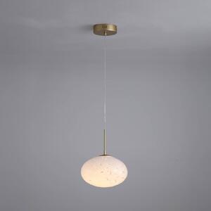 LED závesné svietidlo Confetti, Ø 25 cm, zlatá/biela, sklo, Mosadz / zlato, Obývacia izba / jedáleň, Sklo, Moderný, Závesné svietidlo