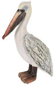 Záhradná figúrka z polyresinu Pelican, 29 cm, biela