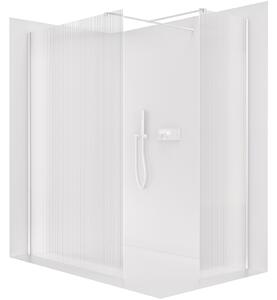 CERANO - Sprchová zástena Walk-in Onyx TL/P - 8 mm - hranatá vzpera - biela matná, ryhované sklo - 50x50x200 cm
