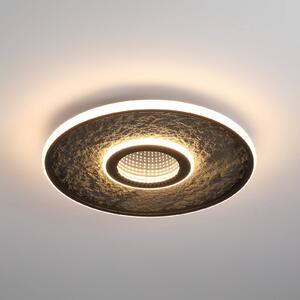 Stropné LED svetlo Lumadisc, čierne, Ø 41 cm, kov/silikón, Čierna, Obývacia izba / jedáleň, kov, Moderný, Závesné svietidlo