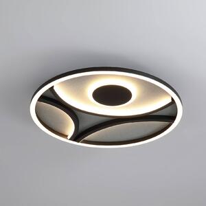 Stropné LED svetlo Zendisc, motív polkruh, Ø 39 cm, čierne, Čierna, Obývacia izba / jedáleň, kov, Moderný, Závesné svietidlo