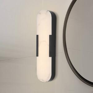 LED kúpeľňové nástenné svetlo Opaline, výška 50 cm, čierna, kov/živica, Čierna, Kúpeľňa, kov