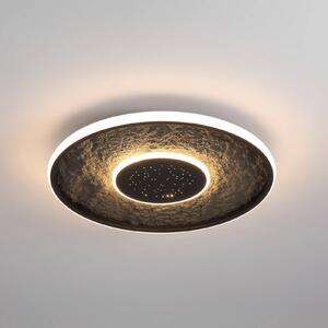 Stropné LED svetlo Lumadisc, efekt hviezd, čierne, Ø 41 cm, Čierna, Obývacia izba / jedáleň, kov, Moderný, Závesné svietidlo