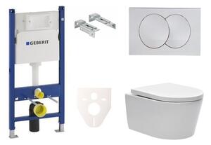 Cenovo zvýhodnený závesný WC set Geberit do ľahkých stien / predstenová montáž + WC SAT Brevis SIKOGES7W7S