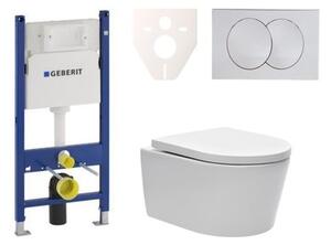 Cenovo zvýhodnený závesný WC set Geberit do ľahkých stien / predstenová montáž + WC SAT Brevis SIKOGES7W7