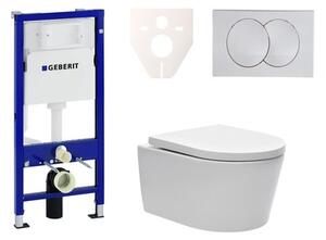 Cenovo zvýhodnený závesný WC set Geberit do ľahkých stien / predstenová montáž + WC SAT Brevis SIKOGES6W7