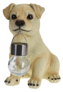 Záhradná solárna figúrka z polistone Puppy2, 24x13 cm, béžová