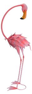 Záhradná kovová figúrka Flamingo, 70 cm, ružová