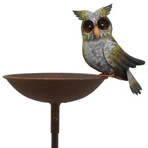 Zapichovacie napájadlo pre vtáky Owl, 124,5x24 cm, kov, viacfarebná