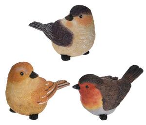 Záhradná figúrka z polistone Little Birds, sada 3ks, 9 cm, viacfarebná
