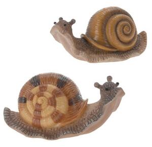 Záhradná figúrka z polistone Snails, sada 2ks, 10 cm, viacfarebná