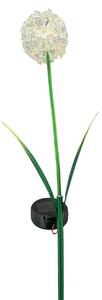 Zapichovacie záhradné solárne svetlo Flower, 70 cm, kov/plast, biela