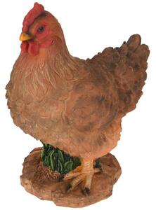 Záhradná figúrka z polistone Hen, 27 cm, hnedá