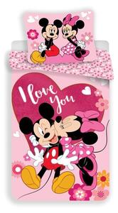 JERRY FABRICS MICRO Obliečky Mickey a Minnie Kiss Polyester 140/200, 70/90 cm
