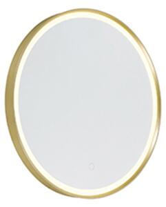 Zrkadlo do kúpeľne zlaté 50 cm vrátane LED 3-stupňové stmievateľné s dotykovým okrúhlym - Miral