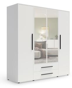 Šatníková skriňa so zrkadlom Maxione 197x205x59 - biela