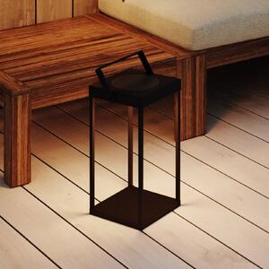 LED solárna lampa Pure, čierna, USB, kov, výška 42 cm, Čierna, kov, Moderný, Lampáš