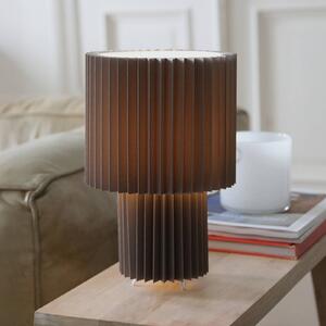 Markslöjd Stolová lampa Catis, sivá, výška 32 cm, textil, E27, Hliník / sivá / zinok, Obývacia izba / jedáleň, Plast, Moderný, Stolová lampa