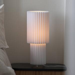 Markslöjd Stolová lampa Catis, biela, výška 45 cm, textil, E27, Biela / opálová, Obývacia izba / jedáleň, Plast, Moderný, Stolová lampa