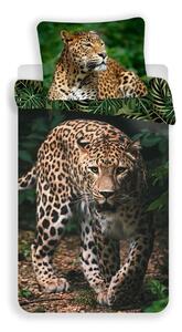 JERRY FABRICS Obliečky Leopard Green Bavlna, 140/200, 70/90 cm