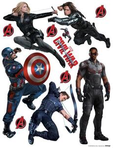 AG Design Maxi nálepka na stenu Avengers Civil War PVC, 2 cm