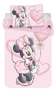 JERRY FABRICS Obliečky do postieľky Minnie Pink Heart baby Bavlna, 100/135, 40/60 cm